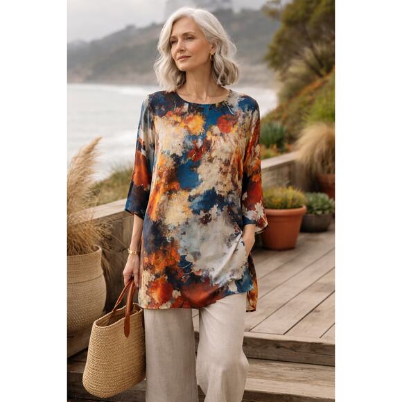 bryn Walker Tops - Bryn Walker Abstract Print Tunic / Mini Dress – Made in USA-Size XS